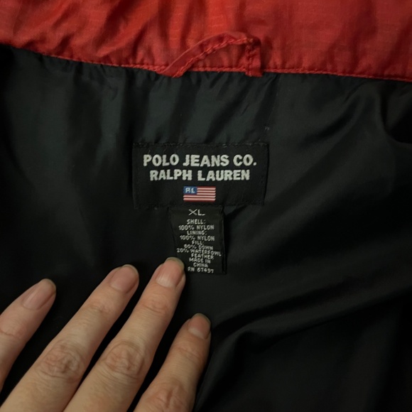 Red Polo Jeans Ralph Lauren Puffer Jacket XL - Picture 5 of 7